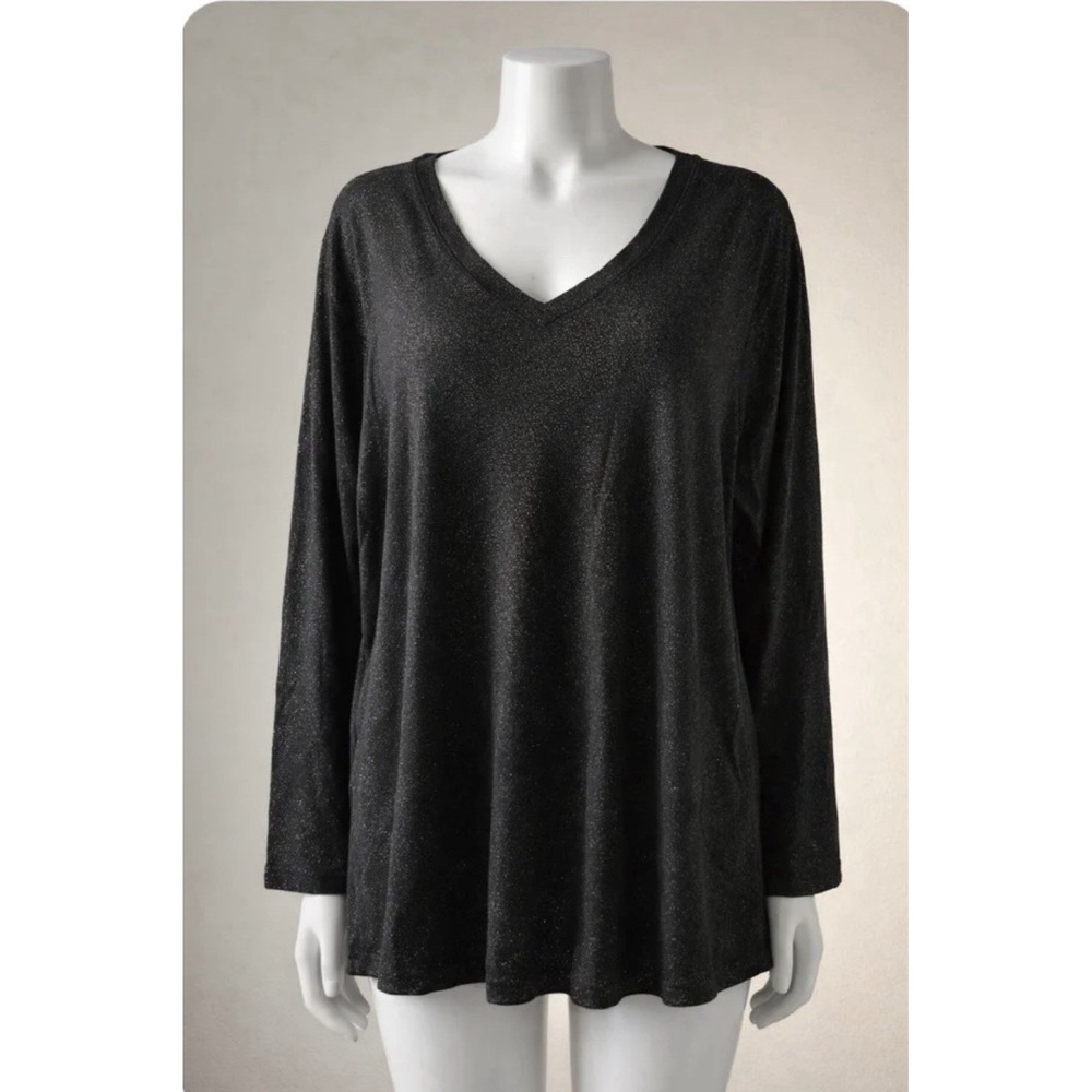 New 1X Sonoma Jazzy Glitter Black Top (46x30) #574*8
